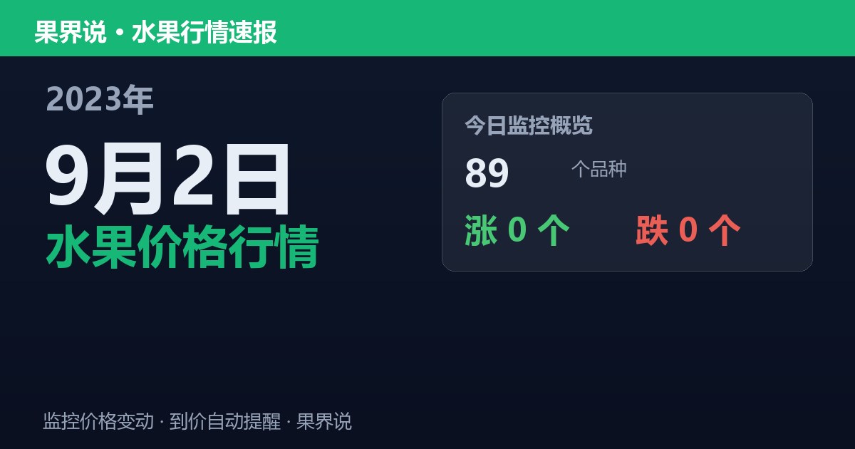 新发地水果价格行情（2023年9月2日）