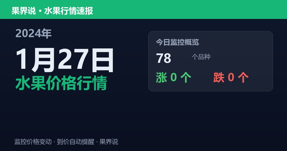 新发地水果价格行情（2024年1月27日）