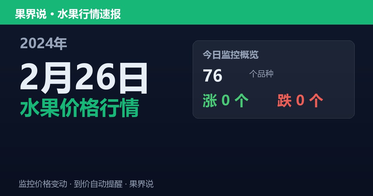 新发地水果价格行情（2024年2月26日）
