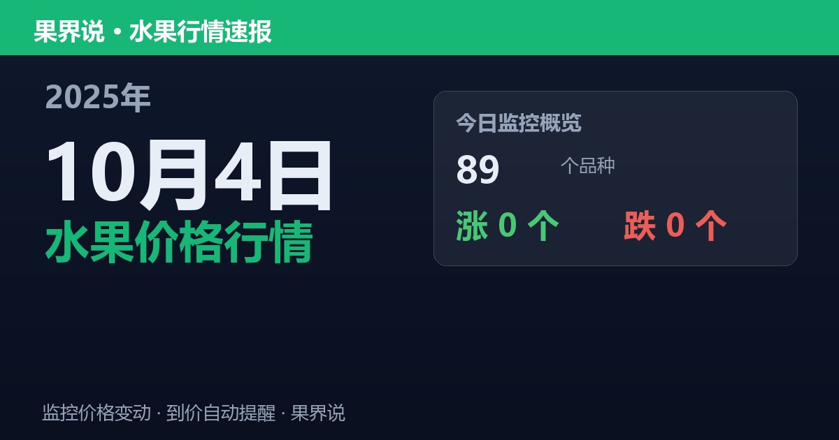 新发地水果价格行情（2025年10月4日）