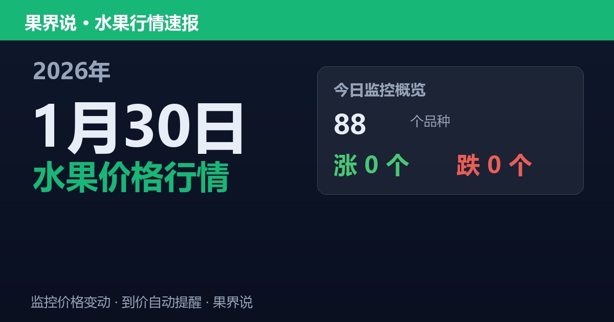 新发地水果价格行情（2026年1月30日）