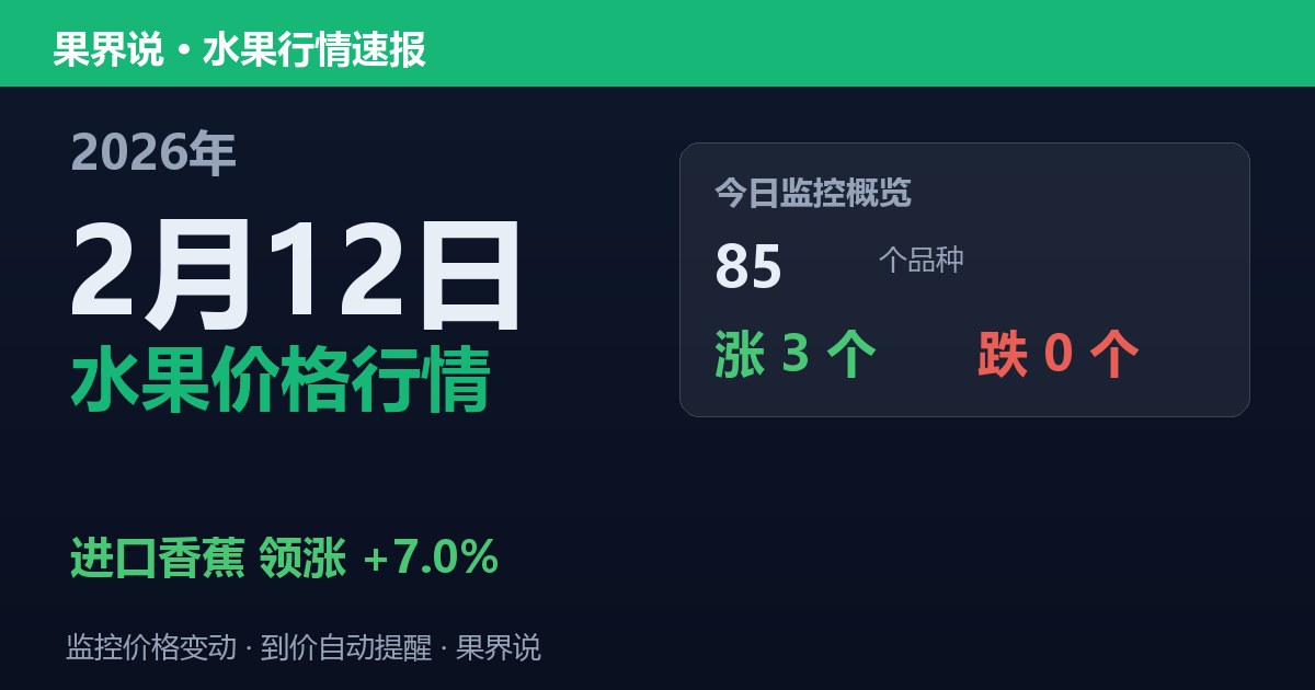 新发地水果价格行情（2026年2月12日）：进口香蕉领涨7%